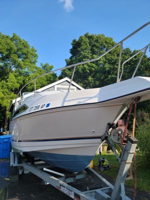 Getting the boat all cleaned up!