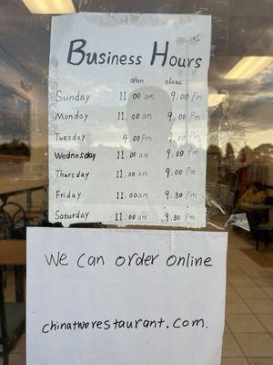 Business hours June 2024