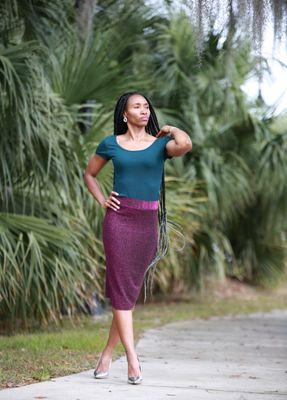 Ms. Jones with DreHow Photography. Tallahassee's very own Cascades Park