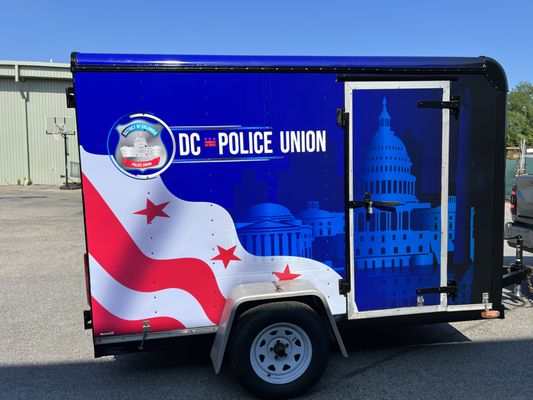 Printing and full trailer wrap for DC police union fleet