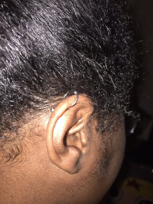 Helix right ear piercing