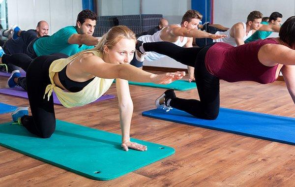 Mat Pilates is a challenging full body workout emphasizing core strengthening. It is accomplished on floor mats using props!