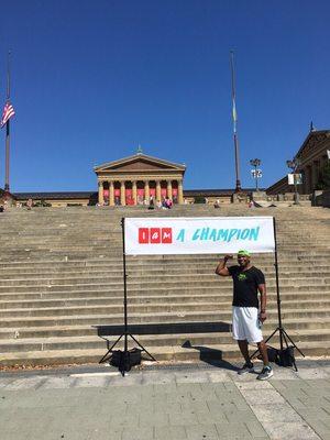 Boot camp session at the Art Museum Steps, always a nice challenge!