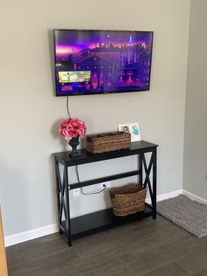 TV Mount and Console Table Assembled