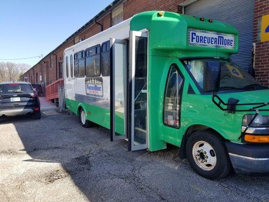 This is "Guthrie", she's the diesel that hauls Kentuckiana's first mobile record shop, "ForeverMore".