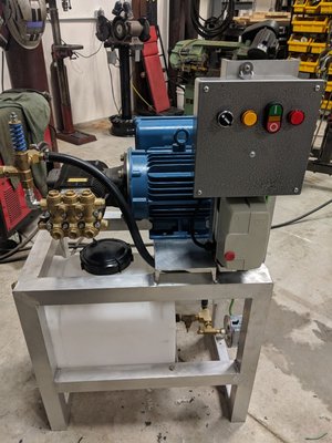 Did you know we build electric custom pressure washers?  Single phase and three phase.  Hot water and cold are available.