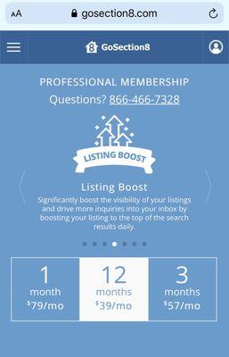 THA lists exclusively with this website which charges landlords to contact potential tenants, Zillow is only $10/mo.