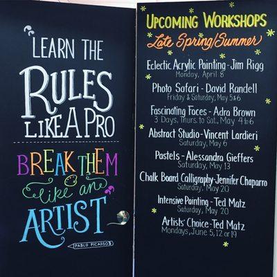 Lots of great workshops are offered