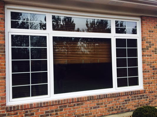 Sunrise casement window with transom