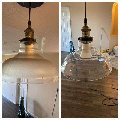 From dusty to dazzling. Our team meticulously cleaned this fixture, showcasing Comforts Cleaning Services' attention to detail.