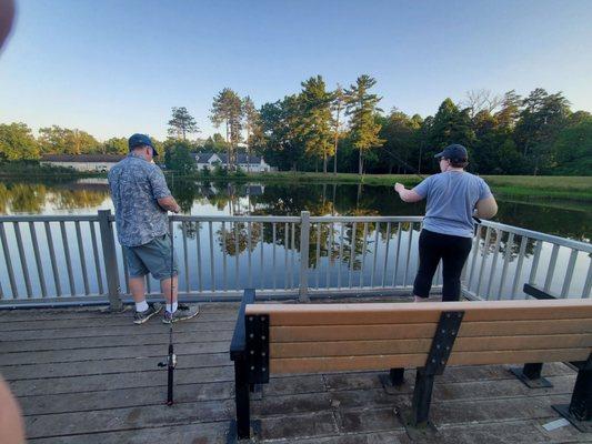 Fishing at Pine Pond (not recommended, caught nothing, fish ate all the bait)