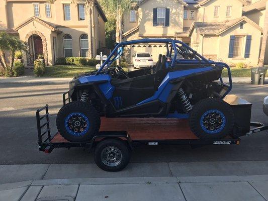 Custome trailer fits like a glove!  11' x 72" wide