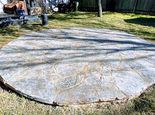 back yard flagstone patio