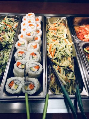 California roll and green papaya salad