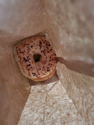 Onion Bagel with Cheddar Jalapeño Bagel underneath.