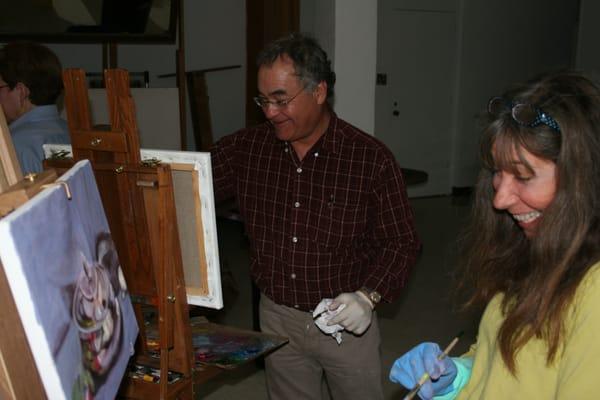 There are painting classes, and also life drawing/painting groups that meet weekly.