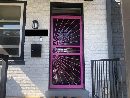 Fuchsia security screen door