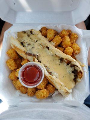 Philly w/cheese & tots