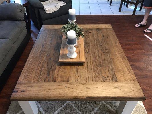 Solid hickory coffee table. No screws.