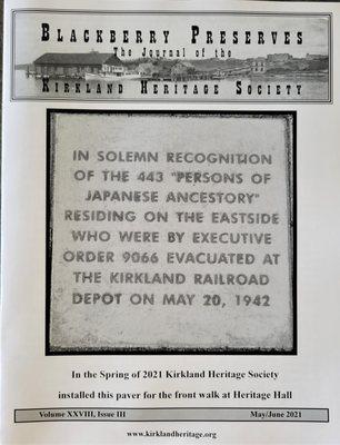 May/June 2021 edition of Kirkland Heritage Society's Journal