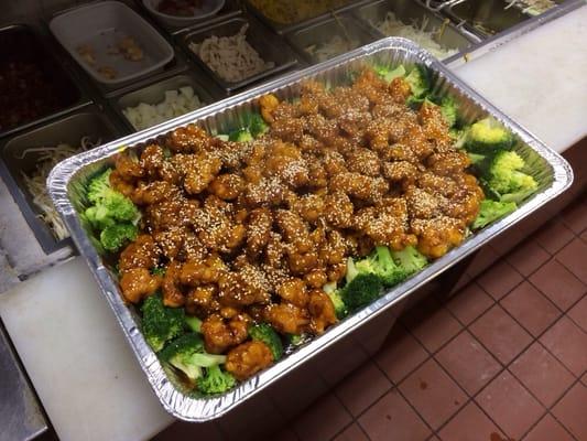 Sesame chicken catering tray...