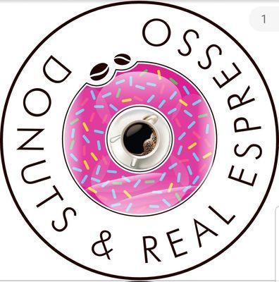 DONUTS AND REAL ESPRESSO LOGO