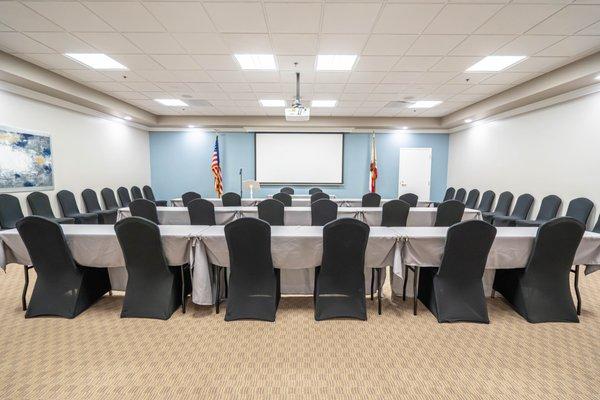 Our large training room is perfect for group trainings and meetings