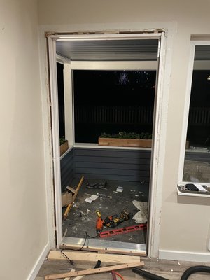 Replacing entire door frame