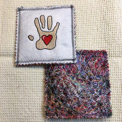 Machine embroidery sachet with MaestroBlend tm Botanical Resin Incense