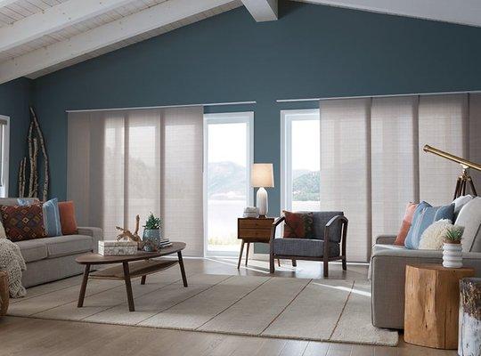 Panel Track shades are a beautiful option large window openings french doors and sliders. Panel Designer Track shade  
  starting @159.99