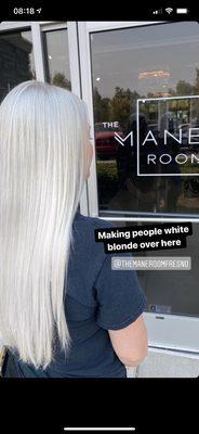 Platinum Blonde Hair done by Jessica @ The Mane Room