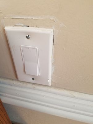 Paint not even completed, all over the molding and the light switch.