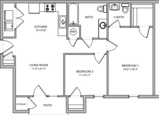 2-Bedroom Floor Plan