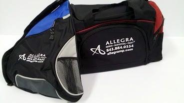 Great examples of merchandise such as a side bag or a sports bag!