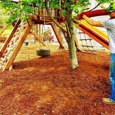 Playground mulching.