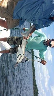 Surprise catch after landing a couple large red fish