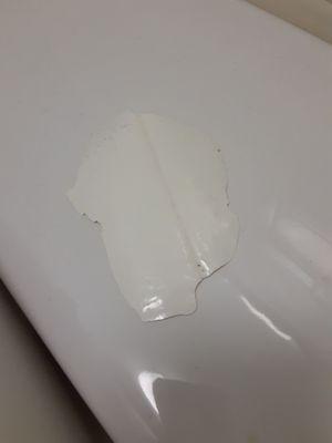 Peeling paint tub walls