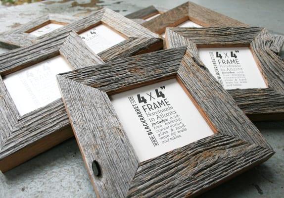 Set of small readymade Oak frames.