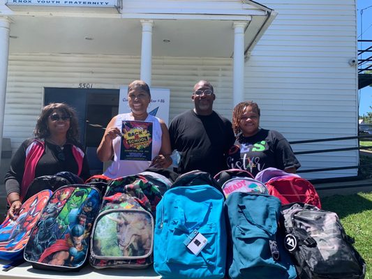 Fairmount Heights Lodge #92 student school Backpack giveaway