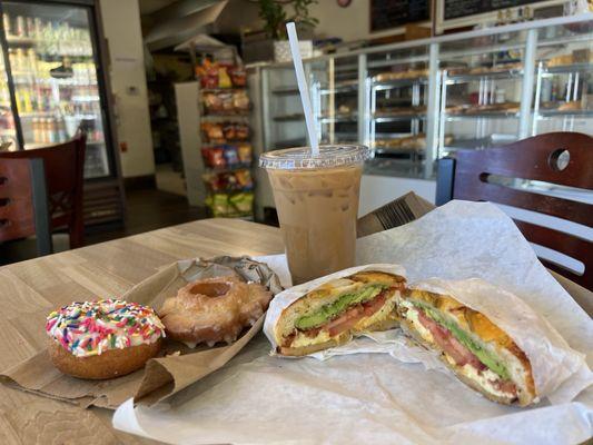 Sprinkle Donut, Glazed Old Fashioned Donut, Vietnamese Coffee, Nosh Omlette