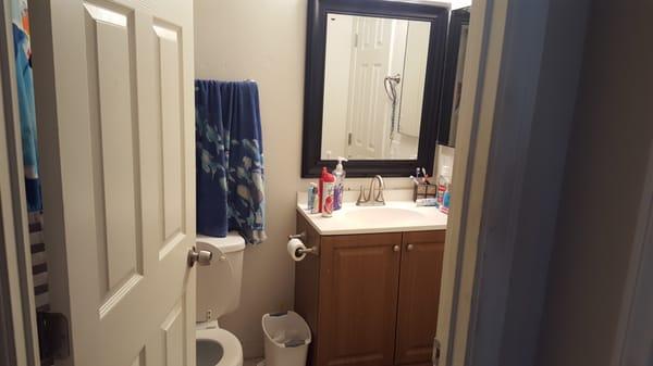 Bathroom is small