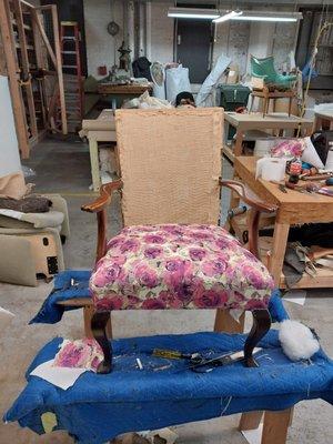 Vintage chair in process