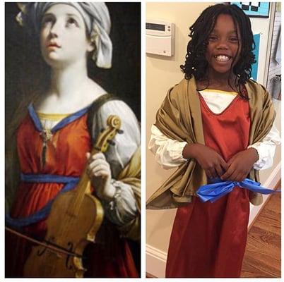 St. Cecilia costume for her school play.