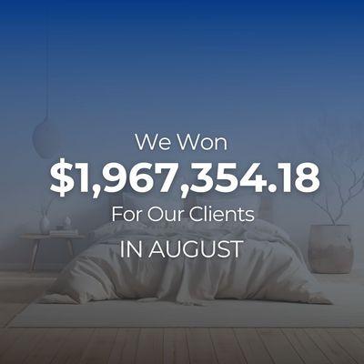 Look at what money we got back for clients in August!