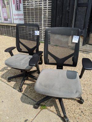 Two awesome office chairs for our new work-from-home and graduate school setup!