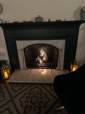 New gas fireplace set up!