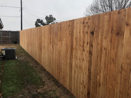 8' cedar fence.