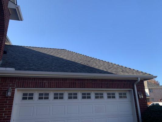 New roof with high ridge profile.