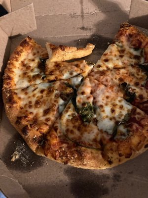 $20 pizza with no spinach this is sad