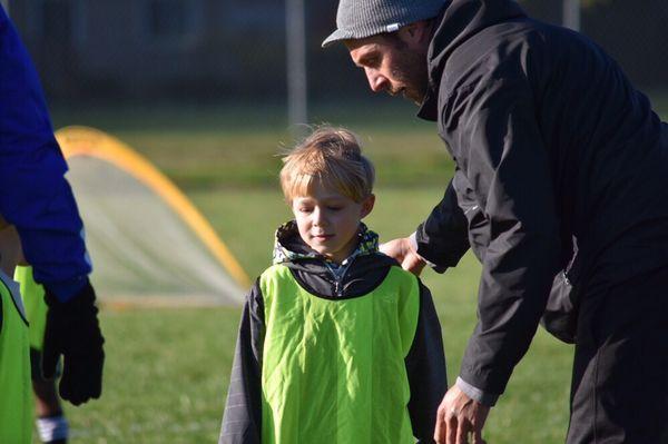 TSC DLeague player Sebastian attaining great advice from Coach Ahren